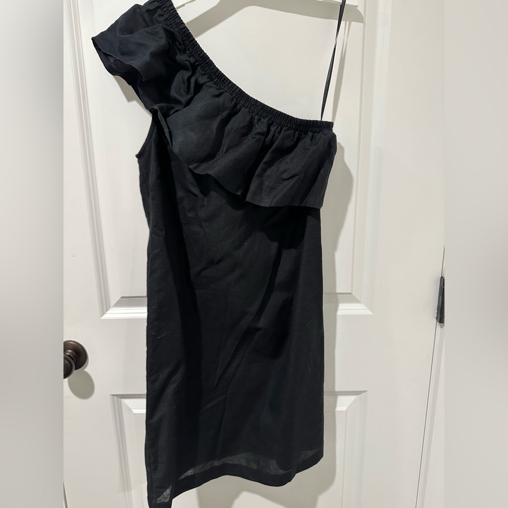 Jcrew one shoulder linen dress